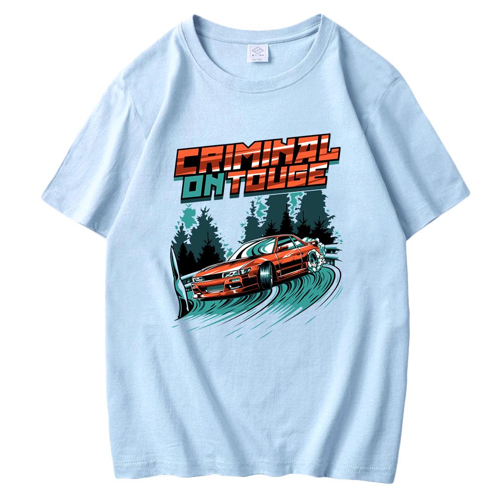 Trička s potiskem Touge Drift JDM Auto Streetwear Léto 100% Bavlna Krátký Unisex