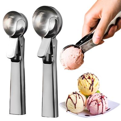 1pc Stainless Steel Dual-purpose Ice Cream Scoop Multi Functional Portable Salad Dessert Making Ball Digger YMY
