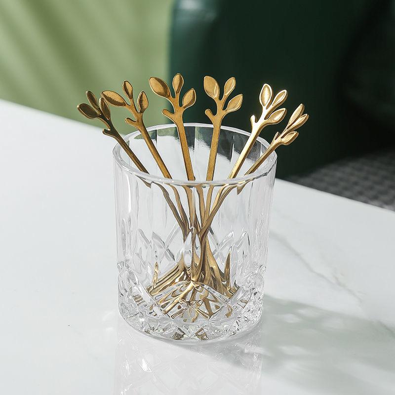Fruit Fork Dessert Fork 6pcs Fork and Storage Jar Set Stainless Steel Fork Exquisite Tableware Practical Kitchenware