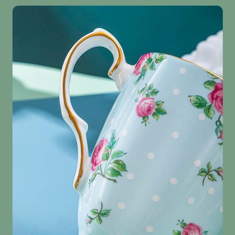 Kaffeetasse aus Keramik mit Blumenmuster, rosa und lila Blumen, handbemalt, Teetasse mit Griffen, mittlere Größe, Heißtrinktasse, 400 ml