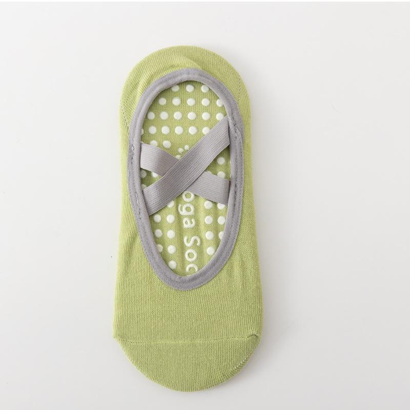 Women's Non-Slip Silicone Yoga Socks with Cross Straps - Ideal for Summer Indoor Fitness & Pilates