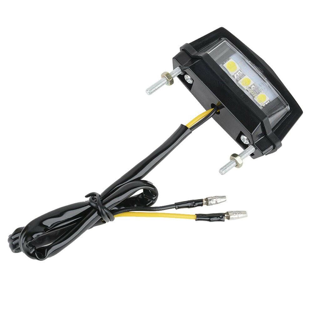 12V License Plate Light Accessories Black Housing LED