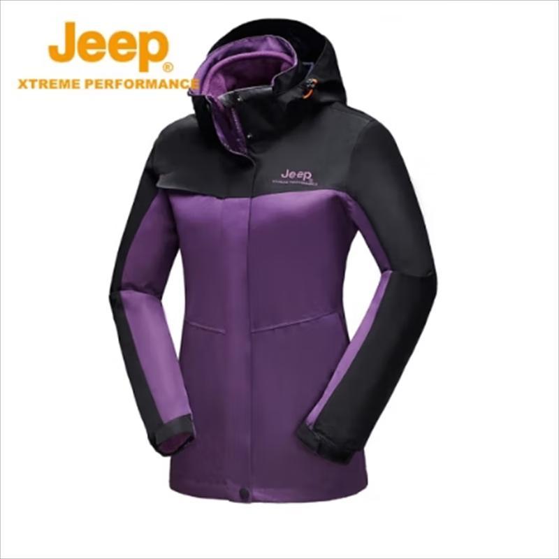JEEP Women's 3-in-1 Fleece Colorblock Windproof Jacket