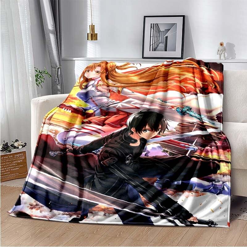 Asuna Sword Art Online 3D sztuka drukowana koc polarowy na łóżka piesze wycieczki piknik gruba kołdra narzuta koc polarowy