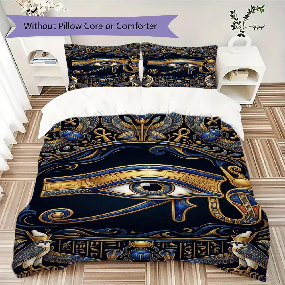 The Eye of Horus Pattern Bedding Uilt Set Uilt Cover Pillowcase Home Decoration Birthday Gift (1 * Duvet Cover + 2 * Pillowcase Without Core)109