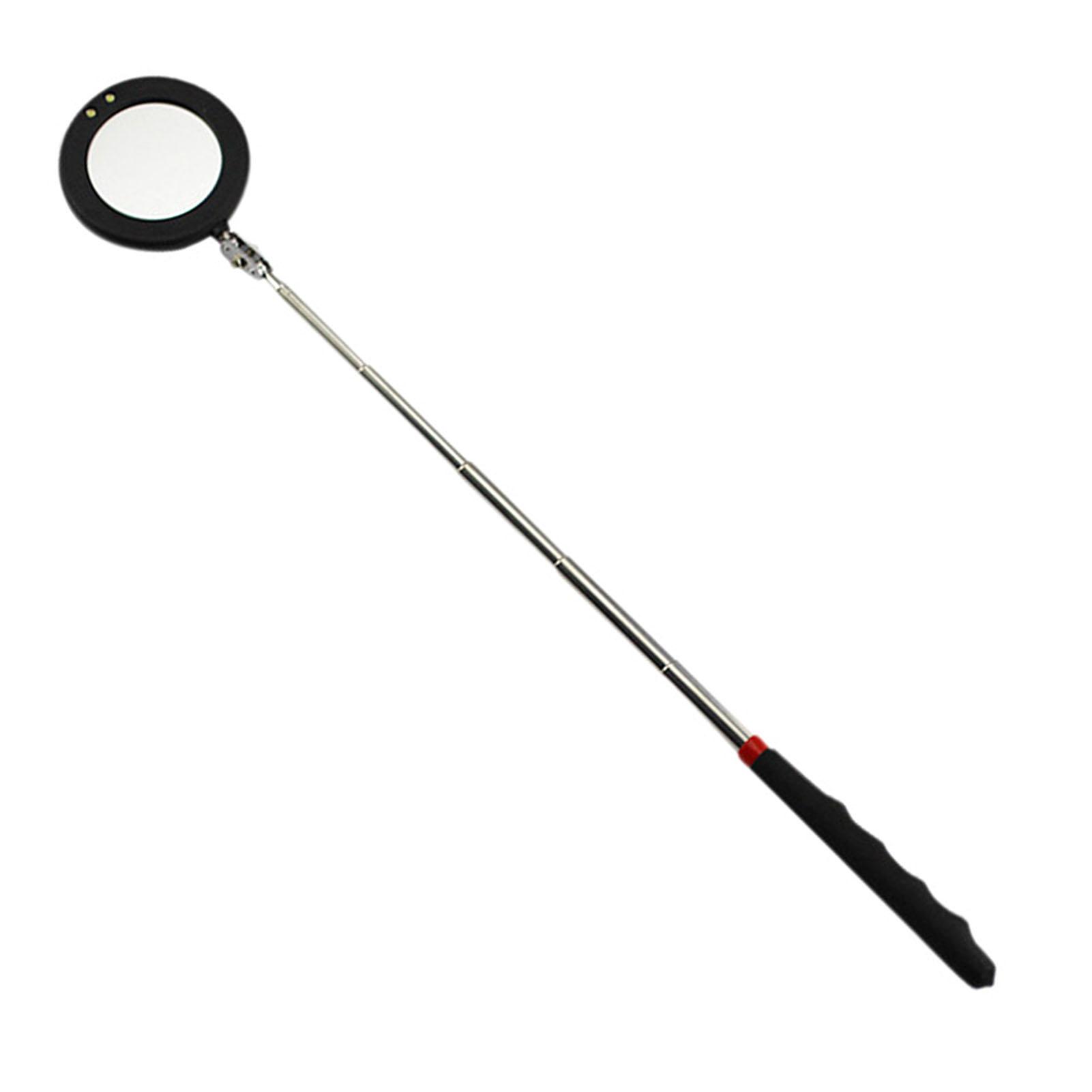 Telescoping Inspection Mirror with LED Light Adjustable Mechanic Mirror for Under Vehicle Pipe Repair Inspection Mirror