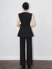 High-Quality Western Style Slim Fit Long Vest & Micro Flare Pants Two-Piece Set
