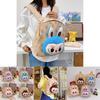 Cartoon Plush Backpack With Canvas Material And Adjustable Straps For Daily Use