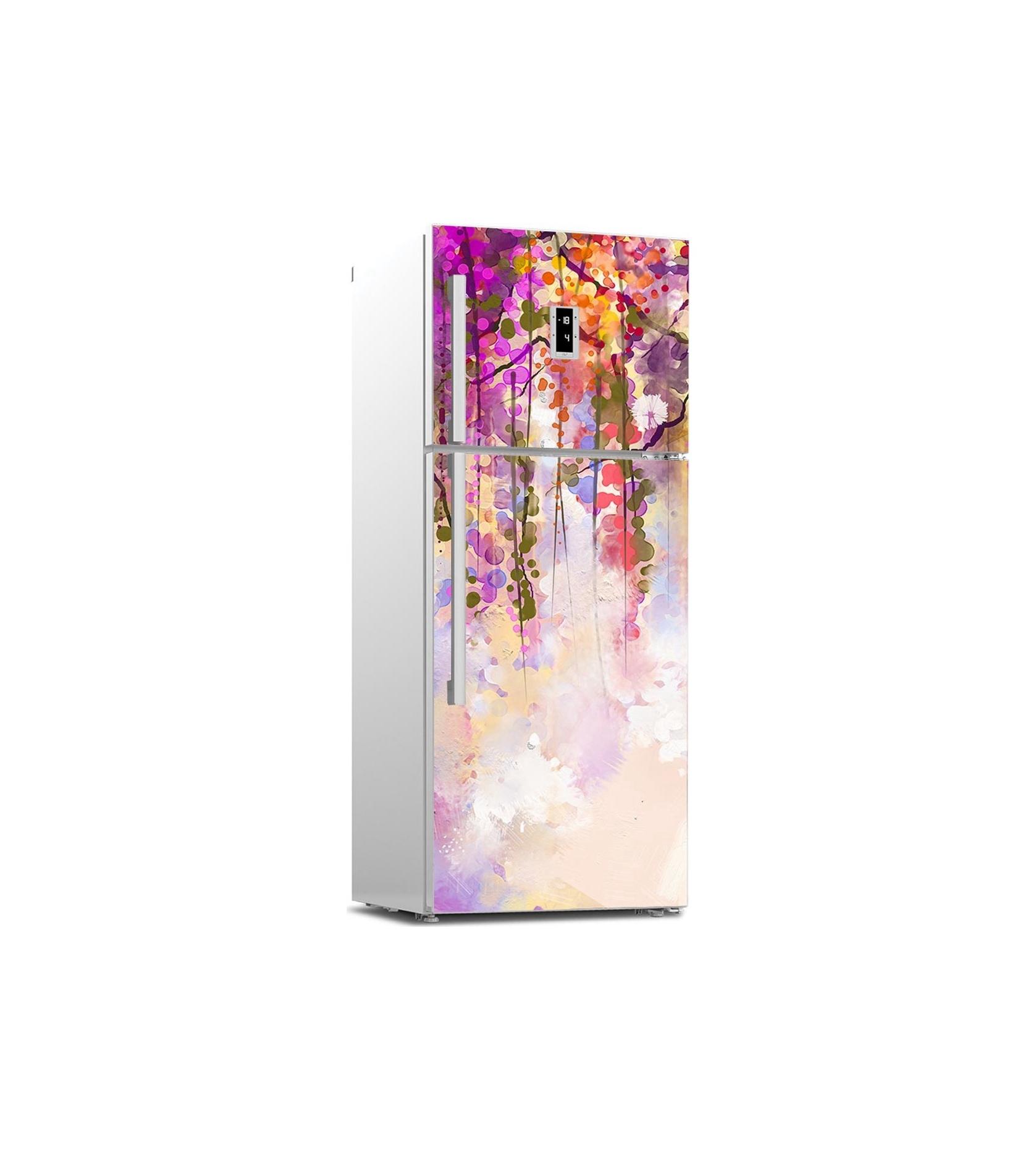 

55 стилей, разноцветные наклейки на холодильник с цветами, крышка холодильника, дверная виниловая самоклеящаяся наклейка для декора кухонной мебели, наклейка для морозильной камеры, сделай сам 60x180cm