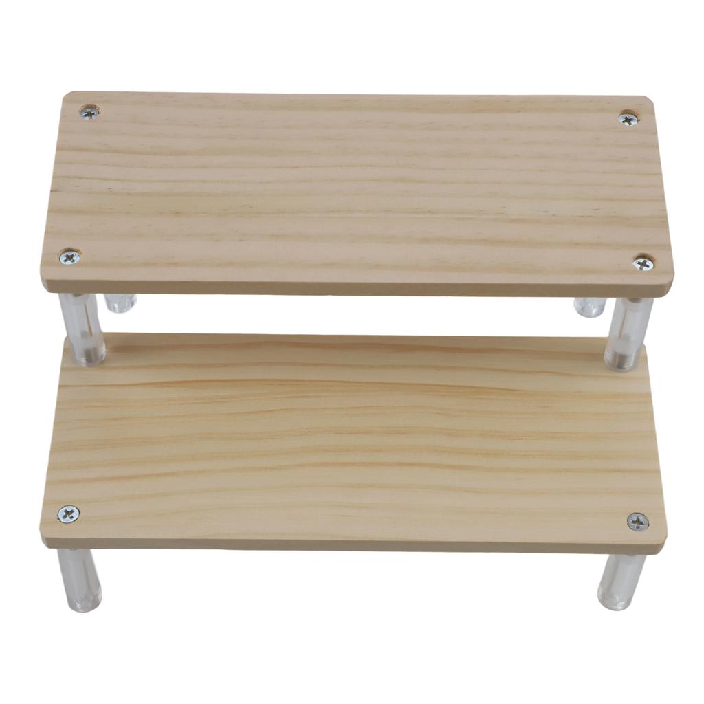 Acrylic Display Rack Wooden Ladder Rack Cosmetics Storage