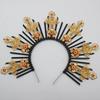 Lolita Gothic Flower Halo Crown Headpiece Women Sun Goddess Baroque Angel Butterfly Cross Crown Headband Finished Product