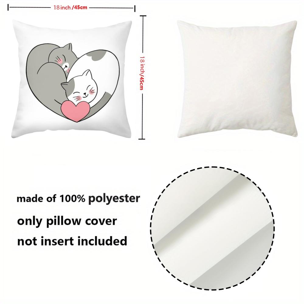 Cute Cat Valentine's Day Love Pattern Throw Pillows Polyester pillowcase, sofa decorative cushion cov Headboard Pillow