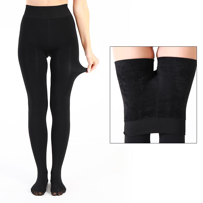 

Kave 300G Thicken Thermal Tights Leggings Women Winter Fleece Velvet Thermo Stockings High Waist Elastic Slim Pantyhose 40-65kg