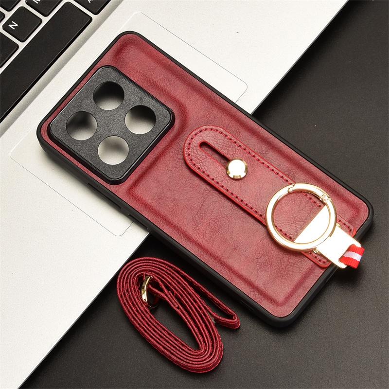 Für 14T Pro Hülle Modering Handgelenksschlaufe Telefonhalter Hülle Für 14T Pro Lederhülle Fallfeste Abdeckung