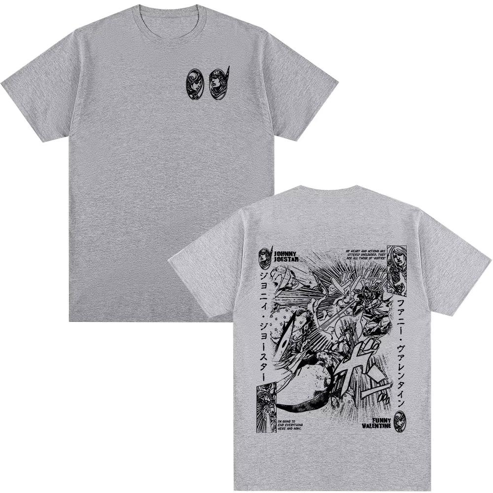 

JoJos Bizarre Adventure brand Unisexs and Womens cotton Tshirts 2026 summer Cartoon pattern Loose casual shortsleeved top 4XL