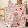 Christmas Gingerbread Man Pattern Flannel Fleece Blanket – Lightweight, Soft & Warm Cozy Throw for Home, Window Seat Decor