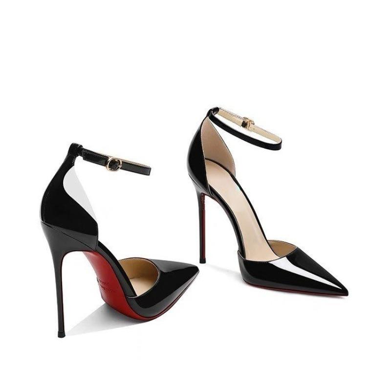 Fashion 2024 Summer New Fashion Outwear Sandals Women's Pointed Shallow Mouth Solid Color Comfortable Banquet Single Shoes Women