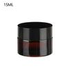 5ML-500ML Dark Brown Refillable Bottle Portable Glass Split Bottle Circular Tea Face Cream Bottle Travel Cosmetic Container Can