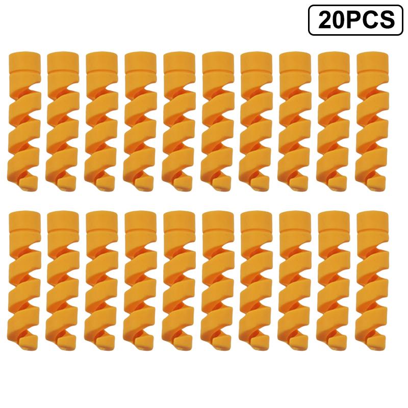 20PCS Spiral Silicone Cable Saver Cover for USB Wire Durable Cord Protector Winder Prevents Breakage for Computer Desk Use