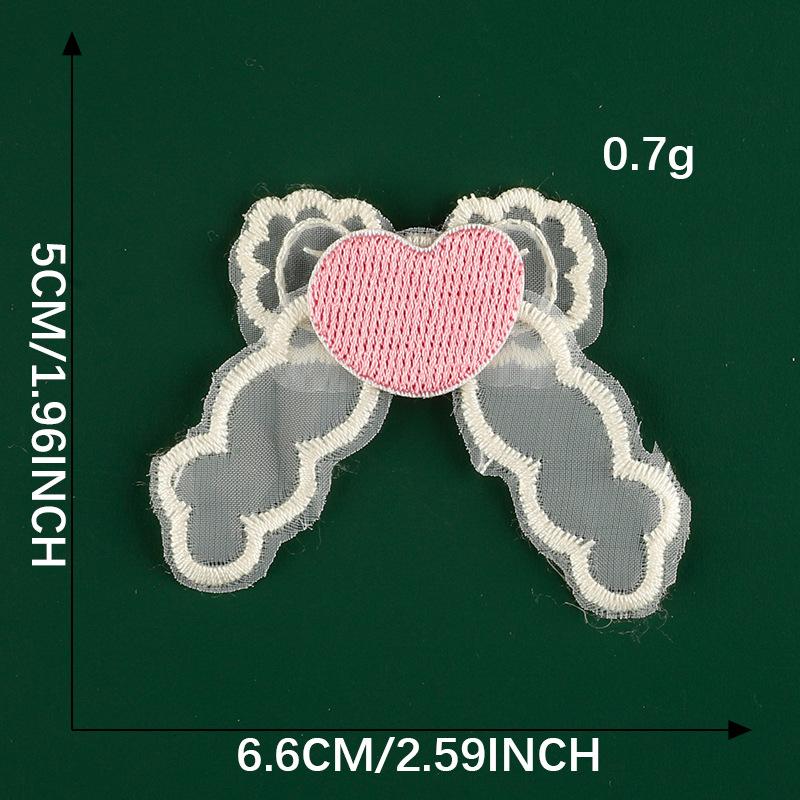 Original Embroidery Label Hair Accessories Accessories Cherry Lace Embroidery Sticker Diy Patch Clothing Accessories Cloth Label Cloth Sticker