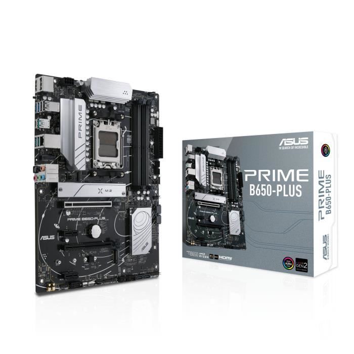 Motherboard - ASUS - PRIME B650-PLUS - Socket AM5 - DDR5 - ATX - 128 GB - PCIe 4.0 - SATA-600