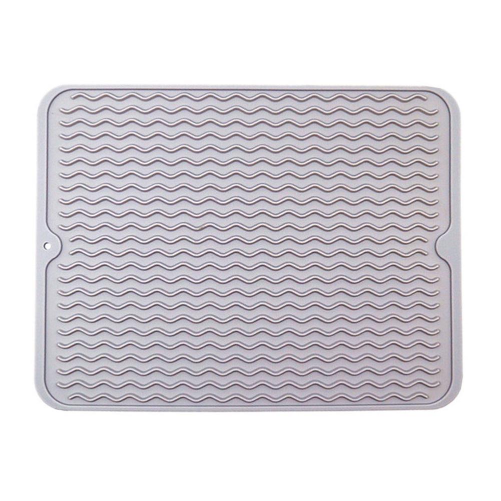 

Силиконовый коврик для сушки посуды 40 x 30 см, термостойкий коврик для сушки посуды, прямоугольный поддон для стекания воды для посуды для кухонной столешницы 400.00x300.00mm светло-серый