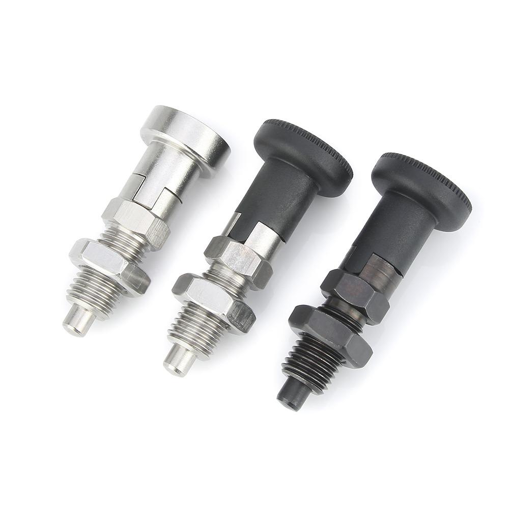 Perno di indicizzazione a molla retrattile autobloccante M10/M12/M16/M20, perno di posizionamento, perno con pomello in plastica con dado