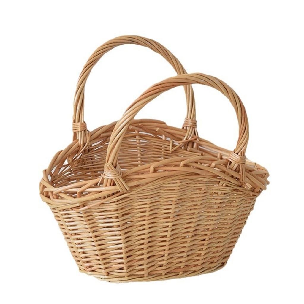 Eco Friendly Natural Wicker Basket Lightweight And Breathable Perfect For Picnic Outings And Home Storage Of Produce