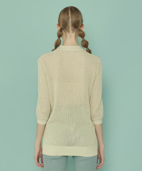 Kkuape Cotton Punching Knit Short Sleeve_Ivory