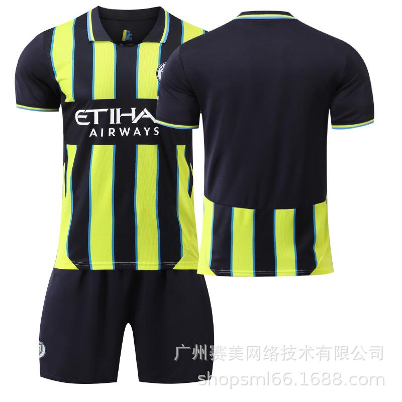 2425 Manchester City away football jersey set 9 Harland 47 Foden 11 Doku 16 Rodrigo jersey wholesale 16#