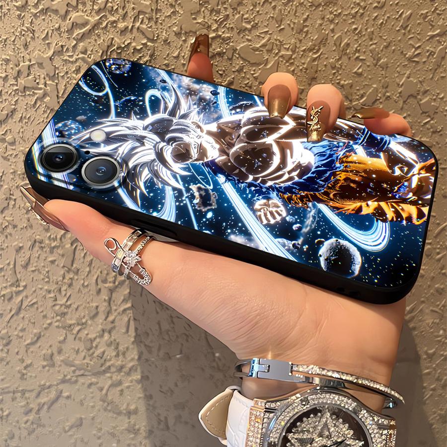 Case for iPhone XS Max XR 13 12 11 17 Pro Max 7 8 15 16 14 Plus 17Air Black Soft Phone Cover Dragon Ball Z Universe Goku