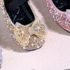 Autumn 2025 Rhinestone Princess Flats for Girls - Leather Dance Performance Shoes