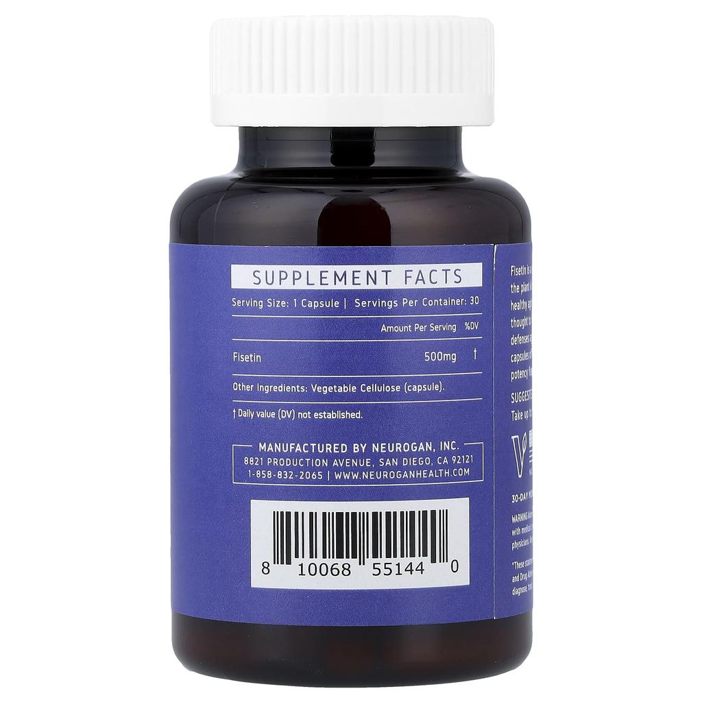 Neurogan Health, Fisetin, 500 Mg, 30 Capsules