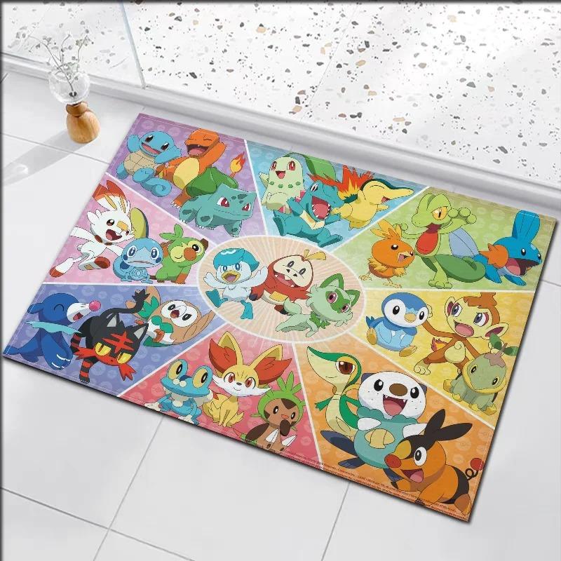  Disney Anime Pokemon Floor Mat Cute Child Living Room Bedroom Bathroom Kitchen Entrance Rugs Non-slip Home Decor Carpet