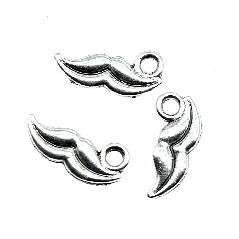 

40шт Губы Шармы Шармы Античное серебро Цвет Цинковый сплав 13X6mm