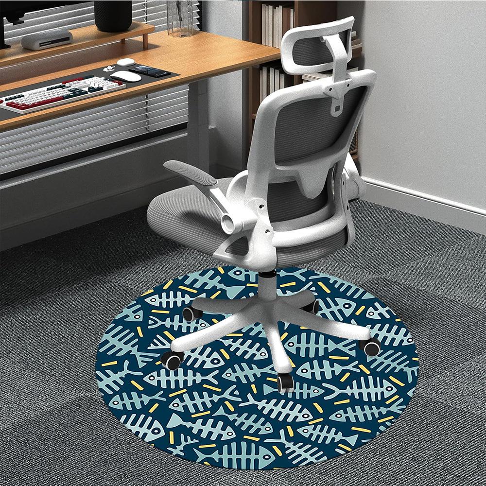 

1PC Fish Bone Pattern Chair Carpet for Office, Indoor Non-Slip Washable Carpet, Soft Comfortable Mat For Office Room yy250930304 80cm by 80cm