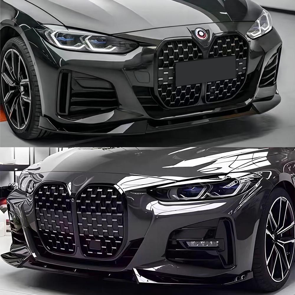 Car Front Bumper Splitter Lip Diffuser For BMW 4 Series G24 G26 420i 430i I4 M50 M-Sport Gran Coupe 4Door 2021-2024 ABS Body Kit