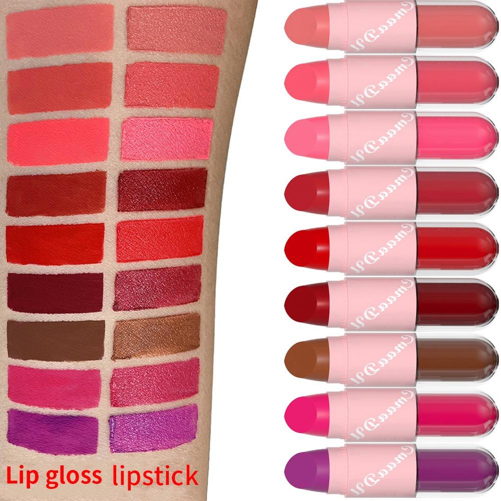 CmaaDu Face Lip Red Lip Gloss Two -in -one Matte