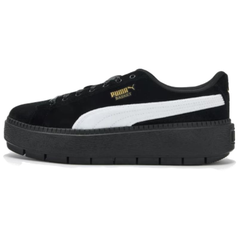 New PUMA Platform Abrasion Resistant Low Top Skateboard Shoes Women's Black 406752-01