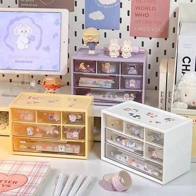 Stolní úložný box na vlasové doplňky se šesti přihrádkami: Ideální pro studenty a organizaci domácnosti