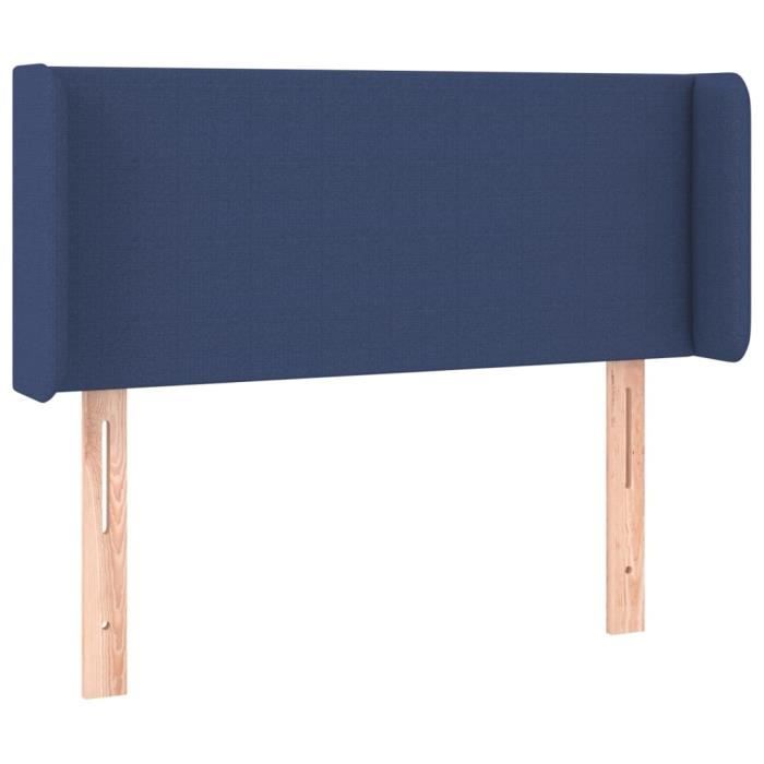 VidaXL Tête de lit avec oreilles Bleu 93x16x78-88 cm Tissu3118476
