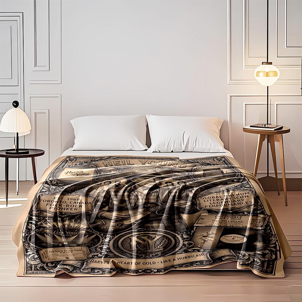 Neil Young Vintage Blanket for all seasons blanket lunch break throw gift