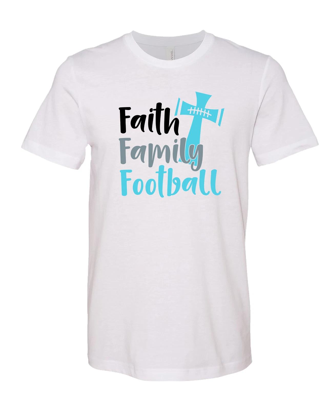 Trenz Shirt Company Faith Family Football Short Sleeve Tee Shirt 4XL