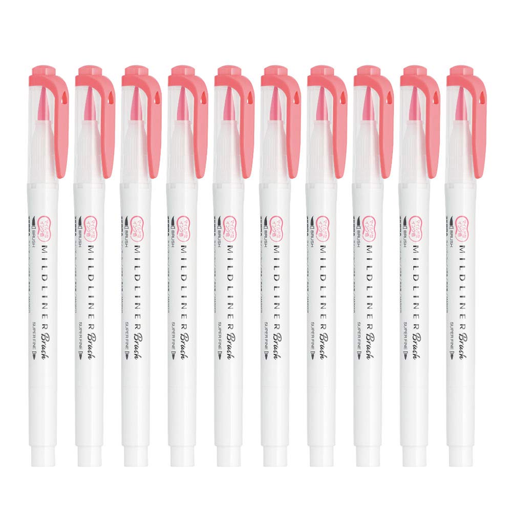 

ZEBRA Highlighter Mild Liner Blush Мягкий кораллово-розовый 10 штук B-WFT8-MCOP