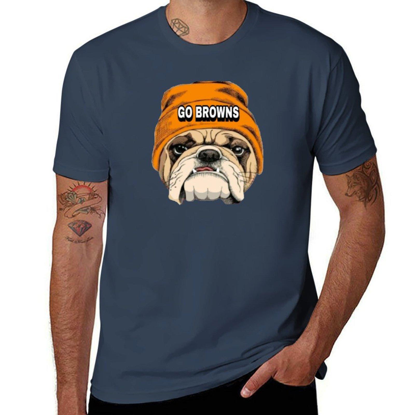 Go Browns Dawg Design Tshirt Casual Trendy Short Sleeve Tshirt S