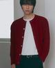 Nodu Nose Ribbed Round Soft Cardigan [Dark Red]