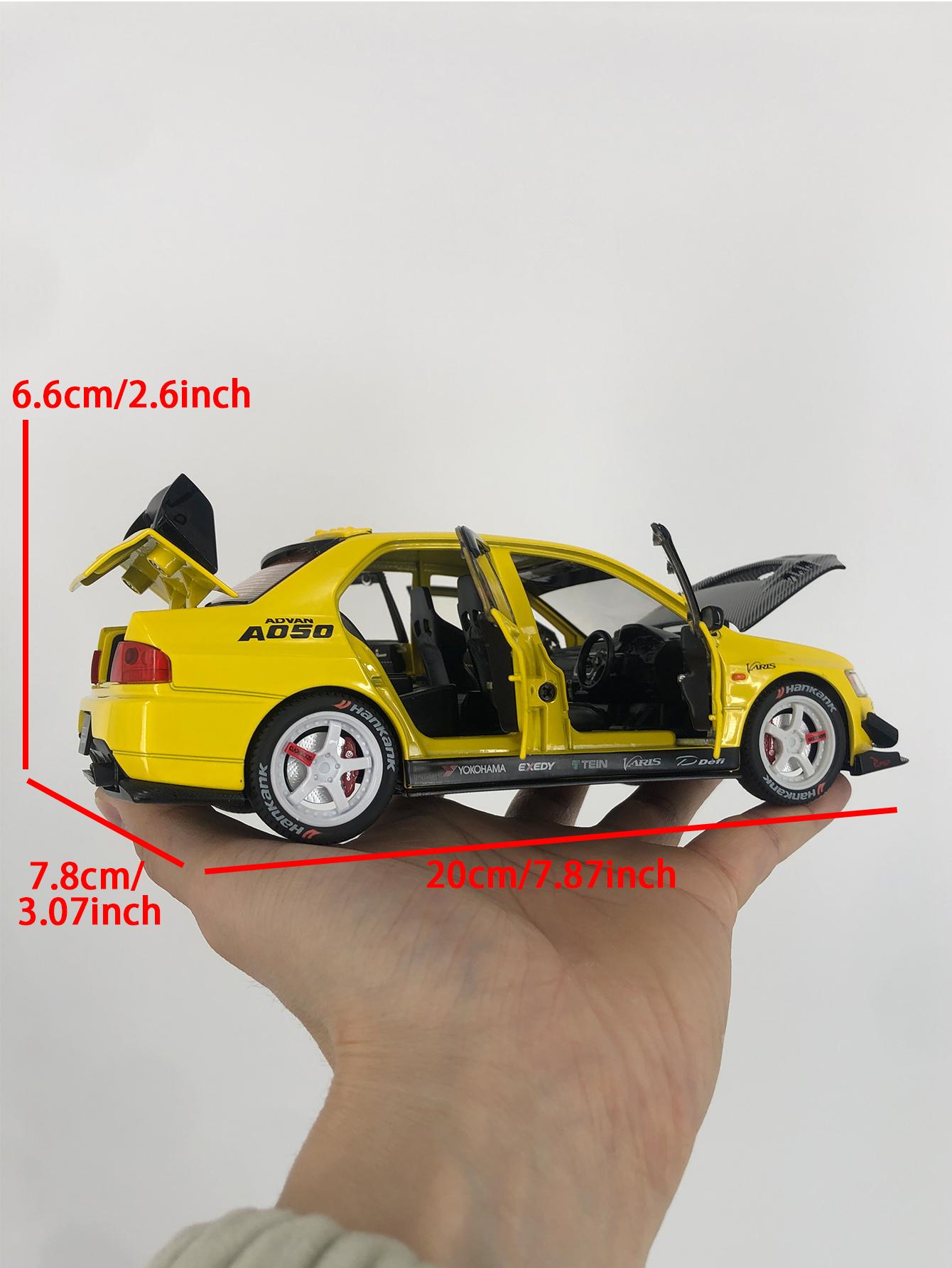 

1: 24 simulation zinc alloy Lancer Evolution IX modified model car, static ornament, metal collectible gift car жёлтый