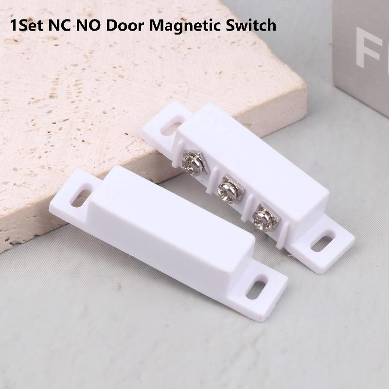 1 Pair No Nc Magnetic Door Window Contact Sensor Alarm High Sensitivity Open Closed Magnetic Contact Switch For Metal Reed Door 1Pair