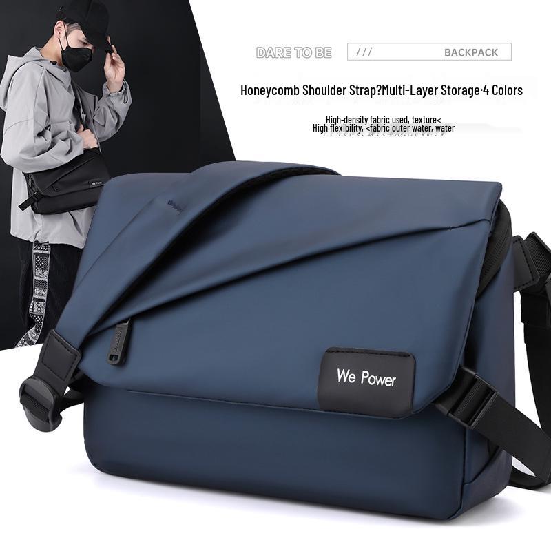 Herren Vielseitige Umhänge-Schultertasche im Motorradstil - Trendig, Funktionell, Lässig, Großes Fassungsvermögen