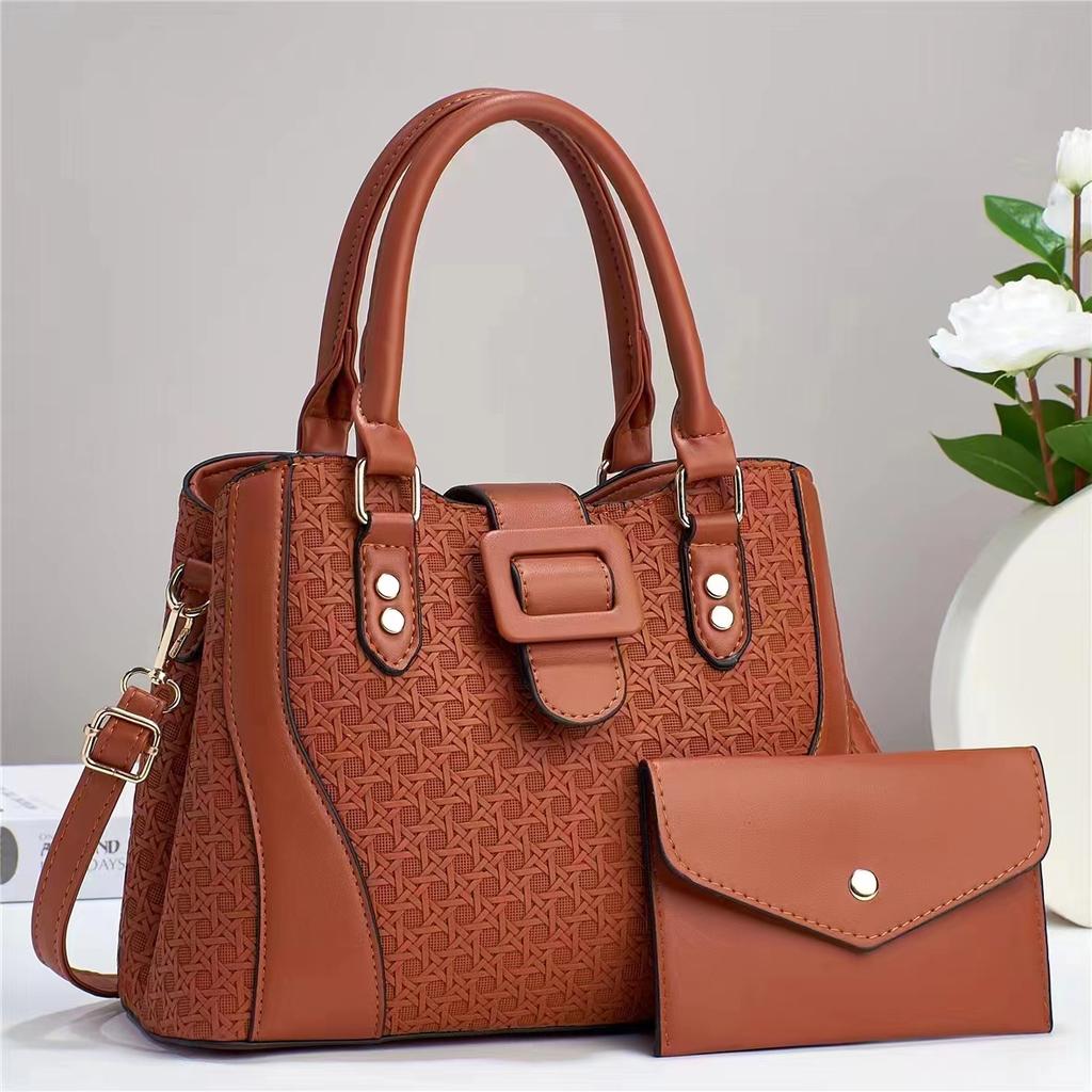 WTEMPO Jednobarevné kabelky s velkou kapacitou, sada 1 velké tašky + 1 malé tašky, dámské crossbody tašky, retro tašky přes rameno